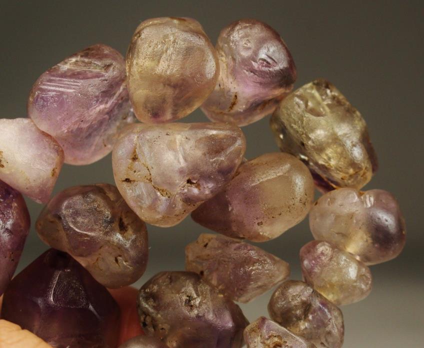 Rare Massive Ancient Pre Columbian Chavin Rock Crystal Amethyst Stone Gems Beads
