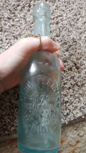 antique blob top soda beer bottle 12oz John Ennis West Philadelphia PA
