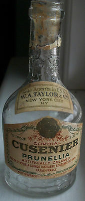 PRE-PROHIBITION WA TAYLOR MINI SAMPLE LIQUOR CUSENIER CORDIAL 2 LABELS