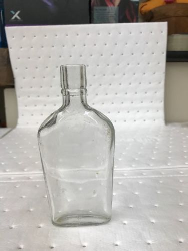 RARE Antique Whiskey Flask Bottle  VERY  Small  Unmarked Glass Vintage UNIQUE