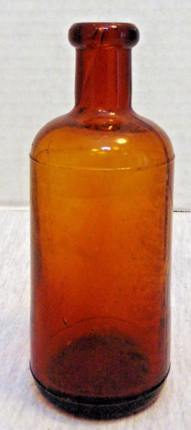 Vintage Bottle Brown Amber  Visible Air Bubbles in Glass 5