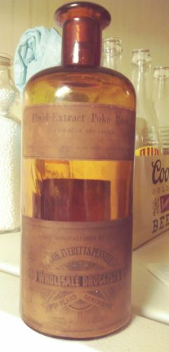 Amber BIM Cook, Everett & Pannell Portland Maine medicine bottle with labels