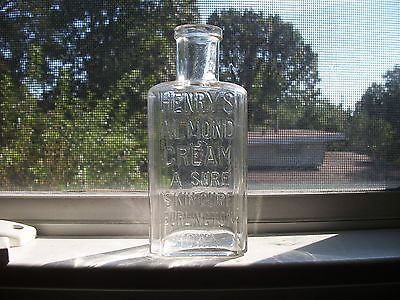 HENRY'S ALMOND CREAM A SURE SKIN CURE BURLINGTON IOWA 1890S PATENT MEDICINE