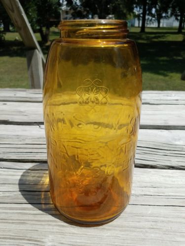 Very Rare Amber Mason Tudor Rose 1858 Jar