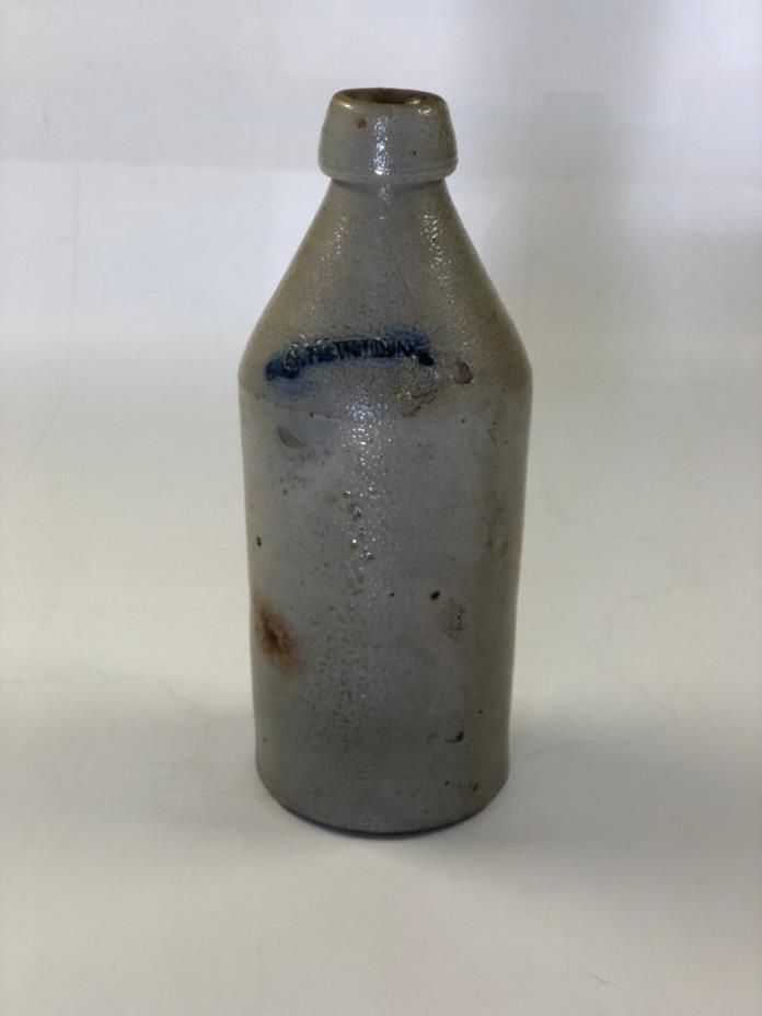 Antique Salt Glaze Stoneware G. H. Winn Beer Bottle 1870 Portland, Maine