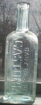 PITCHER'S BABY BRAND CASTORIA AQUA MOLD BLOWN CHILDREN'S MEDICINE FREE SHIPPING