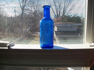 COBALT BLUE REED & CARNRICK PEPTENZYME 1890S ERA MEDICINE JERSEY CITY NEW JERSEY