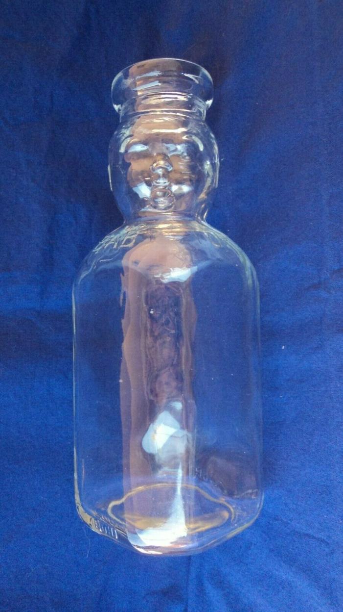 VINTAGE BROOKFIELD...CLEAR GLASS 'BABY FACE' ONE(1) Qt DAIRY MILK BOTTLE...EUC