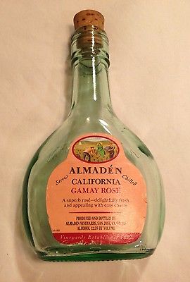 Almadén Pony Wine Bottle 187ml With Cork -Label Intact- Gamay Rosé-Vintage