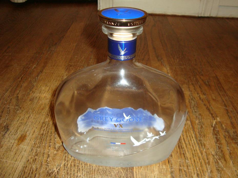 Grey Goose VX Exclusive Edition Vodka EMPTY BOTTLE Metal Cork 1-LITER Liquor