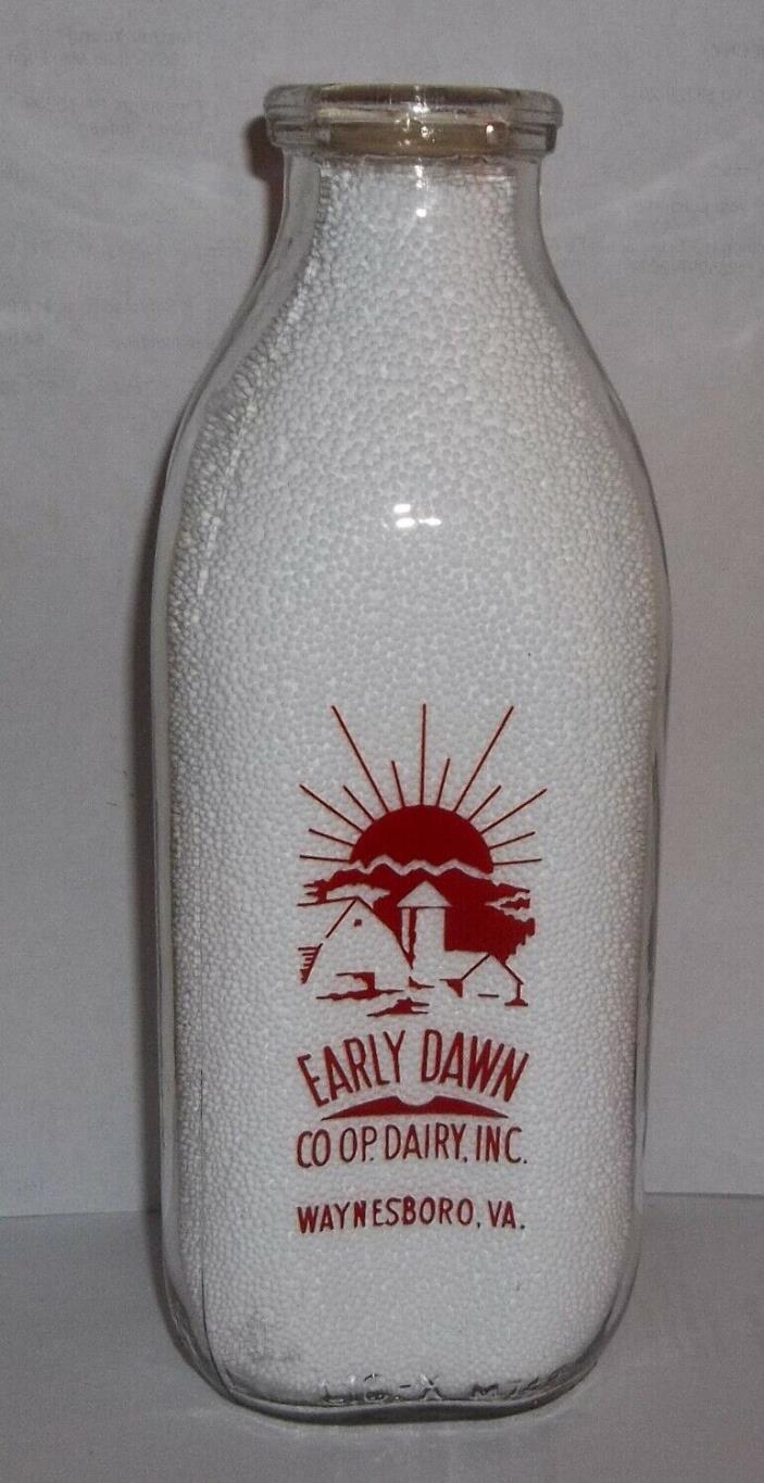 Early Dawn Coop Dairy Inc. Waynesboro VA. Red Pyro Quart Sunrise Graphic