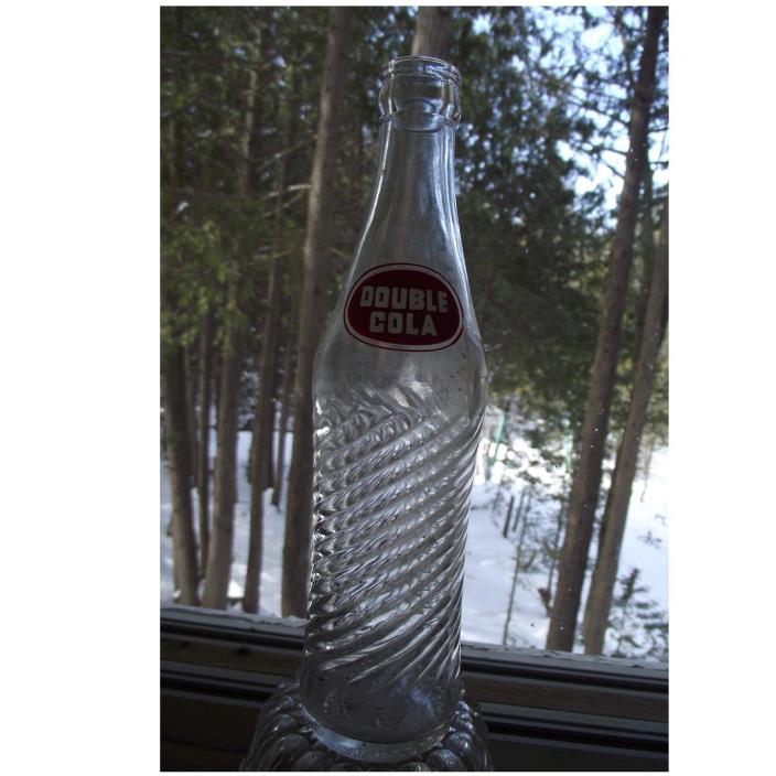 Vintage Double Cola Embossed Swirl Bottle