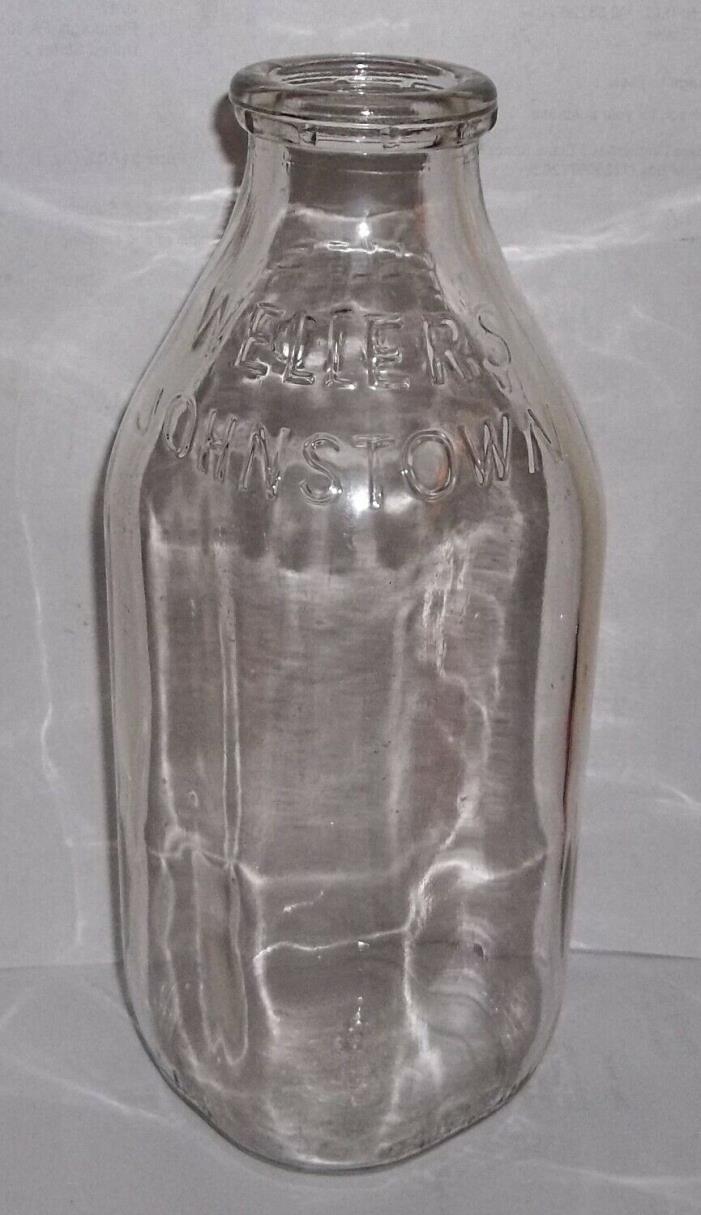 Weller's Dairy Johnstown PA. Embossed Quart Milk Bottle