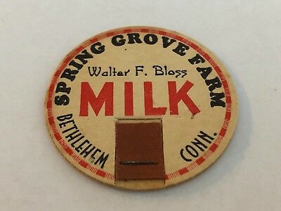 Spring Grove Farm Dairy (Walter F. Bloss) Milk Bottle Cap - Bethlehem, CT