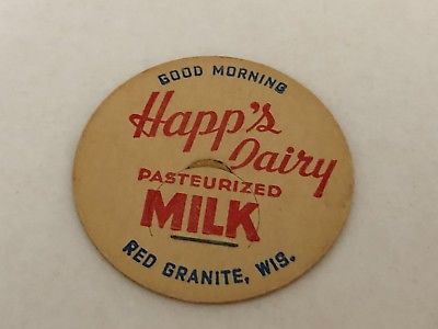 Happ's Dairy Milk Bottle Cap - Red Granite, WI