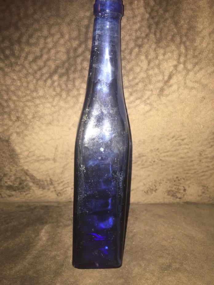 Vintage decorative bule  pear glass bottle   11 inches