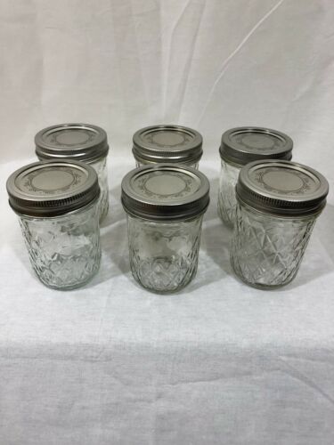 Lot of 6 Ball 8 Oz Canning Jars AND Lot of 9 Off Brand 4 Oz Canning Jars