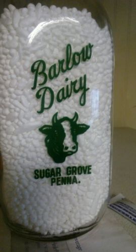Barlow Dairy Sugar Grove, Pennsylvania green pyro quart milk bottle