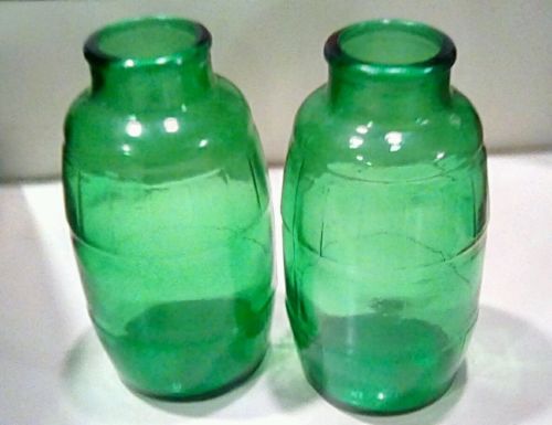 Vintage Mickey's green glass beer barrel bottles