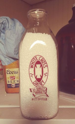 White Cross Dairy Pittsfield, Massachusetts Pyroglazed milk bottle