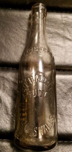 Vermont Fruit Co. Bellows Falls, VT. Vintage Bottle