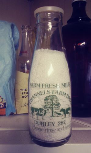 Channel Farms Dairy Durley, Hampshire England milk bottle