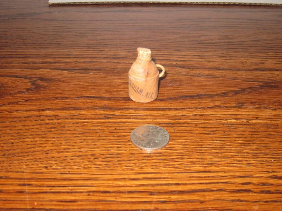 Decorative miniature jug with handle brown pottery Birmingham Ala.