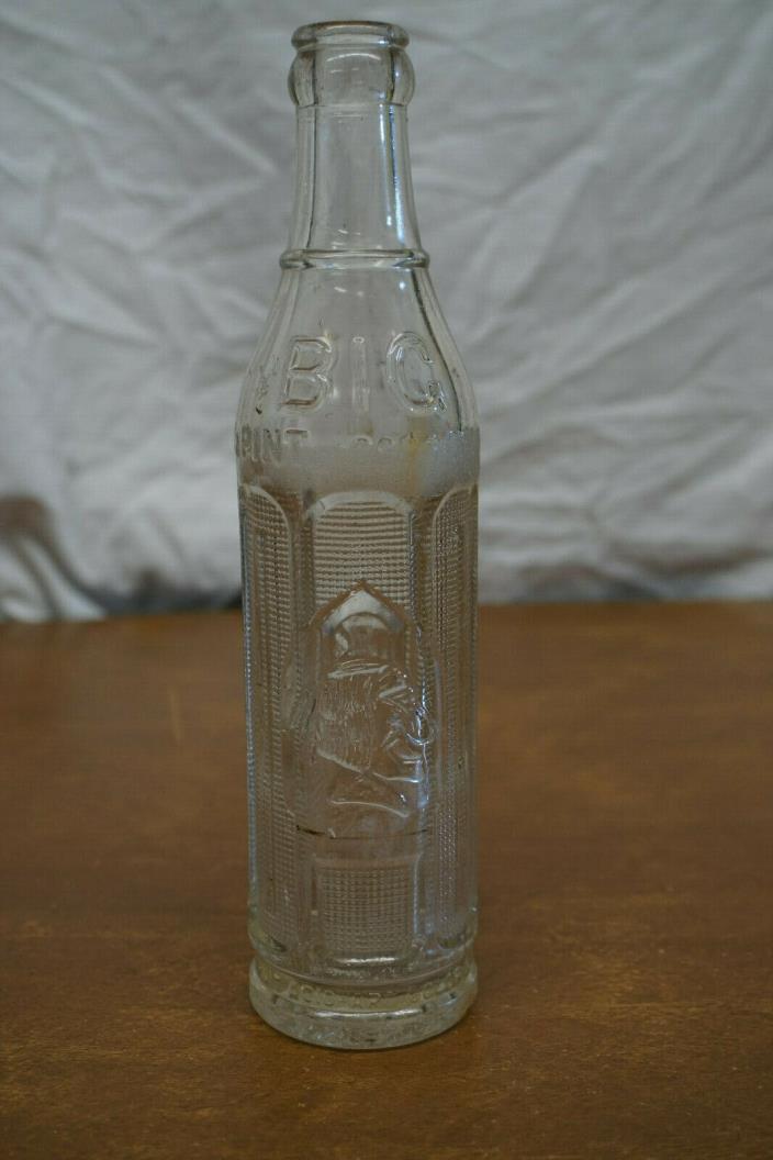Old Big Chief Glass Soda Bottle - Tall 9 1/4 inch. Santa Barbara CA.