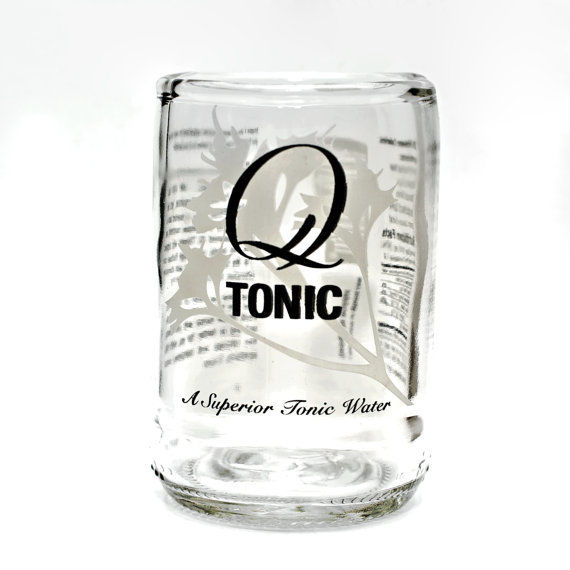 YAVA Glass - Upcycled RARE Collectible Q-TONIC Bottle Glass