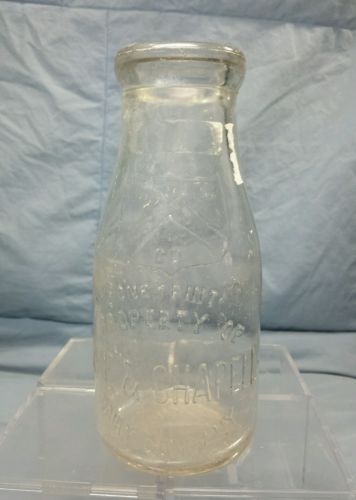 Vintage Kee & Chapell Dairy Company Glass Milk Bottle 1 Pint Advertising