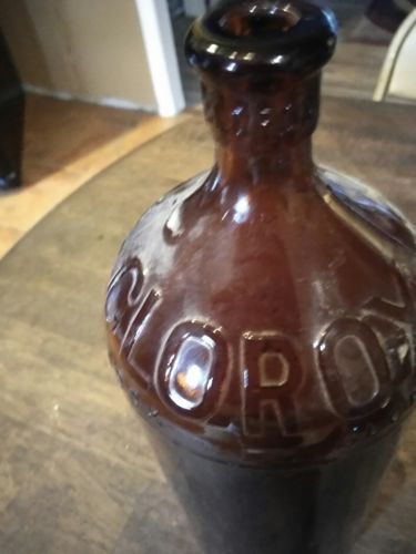 Large Vintage Amber Clorox Glass Bottle (Bottle Dig Find)