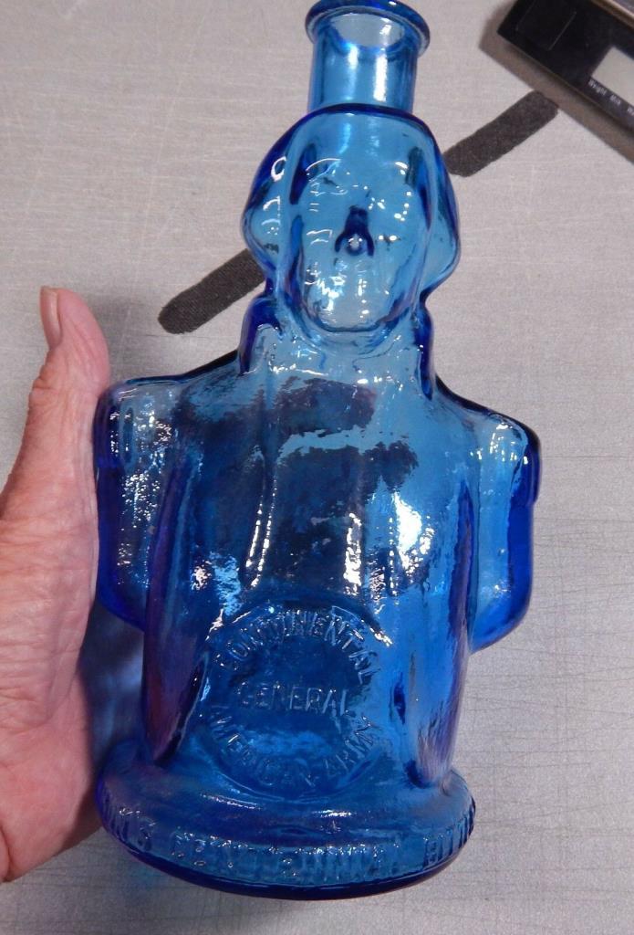 Vintage WHEATON Blue Glass George Washington Bottle Mount Vernon