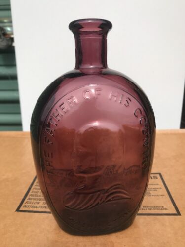 Rare The Father of His Country Bottle Antique Decorative Brown Glass Bottle