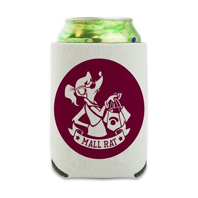 Mall Rat with Shopping Bags Can Cooler Drink Hugger Insulated Holder