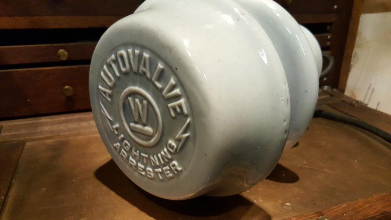 Vintage Westinghouse Autovalve Lightning Arrester Robins Egg Blue Ceramic