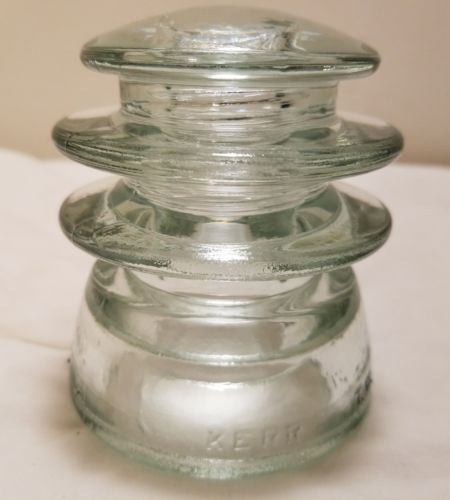 Vintage Kerr T.W Glass Insulator no 30 69 Clear  made in USA Collectable