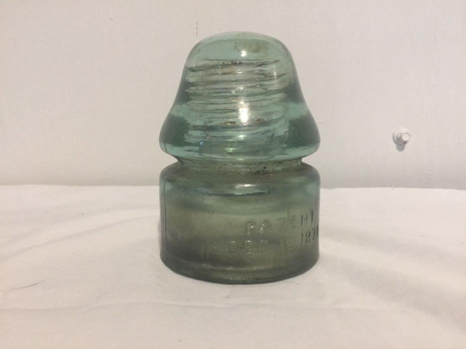 Glass Insulator #3 Clear Patented December 19, 1871