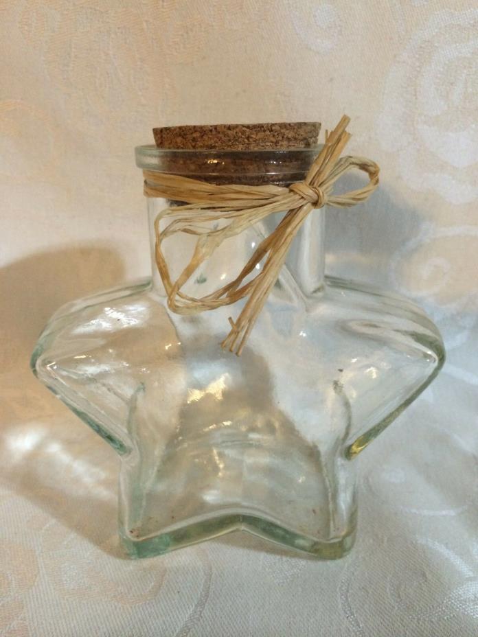 Texas Star Shaped Origami Glass Jar  Bottle with Cork Favor Christmas Home Decor