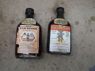 2 Old Souvenir Non-Alcohol Bottles from Abilene Town Saloon Kansas lot B