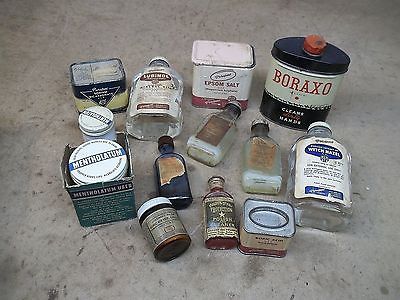 13 Old 1950's vintage Household Bottles & Containers