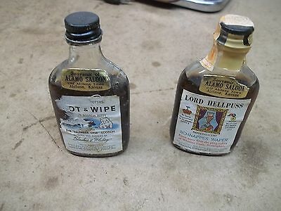 2 Old Souvenir Non-Alcohol Bottles from Abilene Town Saloon Kansas