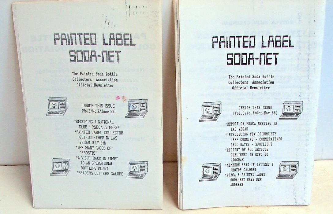 Painted Label Soda Net; Vol.3 no.2 June 1988, Vol.3 no.3 Oct/Nov 1988; ACL sodas