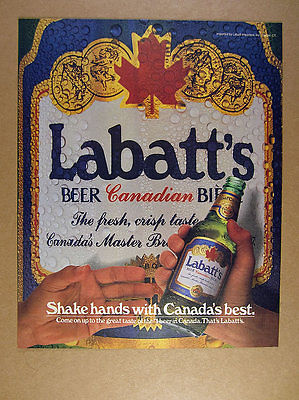 1986 Labatt's Beer classic bottle & label photo vintage print Ad