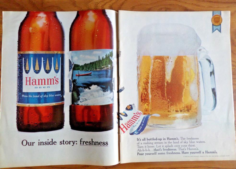1965 Hamm's Beer Ad Our Inside Story Freshness