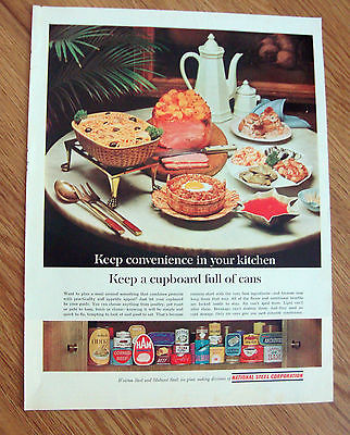 1963 National Steel Can Ad Keep Convenience in Your Kitchen