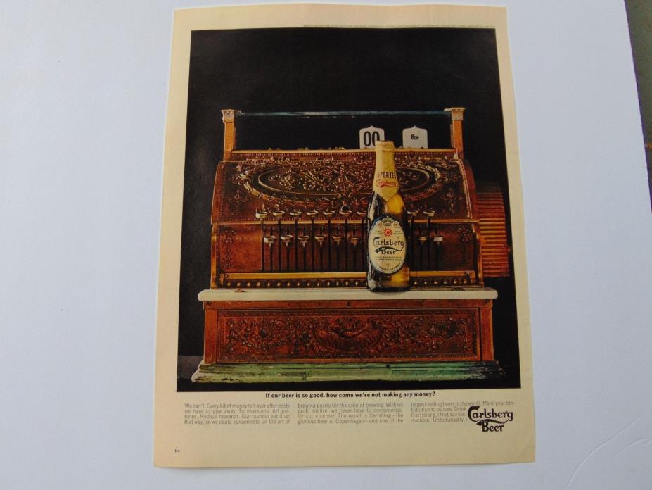 1962-CARLSBERG BEER Vintage Cash register-print ad-A619