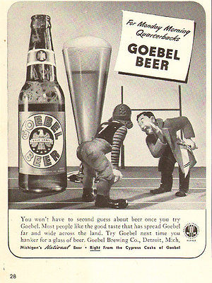 1942 WW2 era beverage AD GOEBEL BEER Cute Cartoon 3d figures 022016