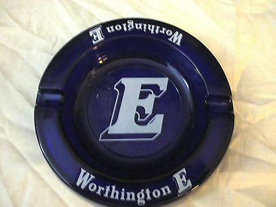Worthington E Cobalt Blue Glass Ashtray - Worthington Brewery