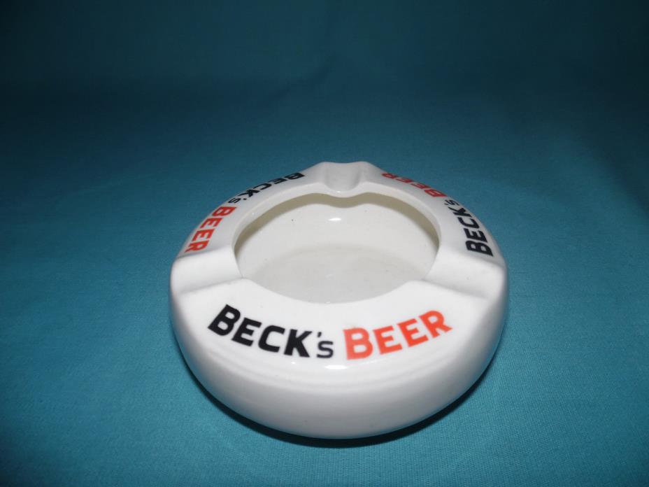 Vintage West Germany BECK'S BEER CERAMIC Ashtray Beck's Key Seal KWU Dehme Mark
