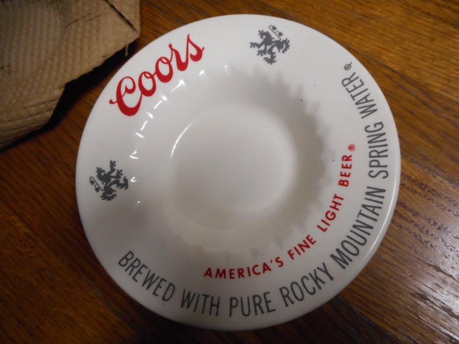 Vintage Ashtray 1970s Coors Beer Collectible Ceramic